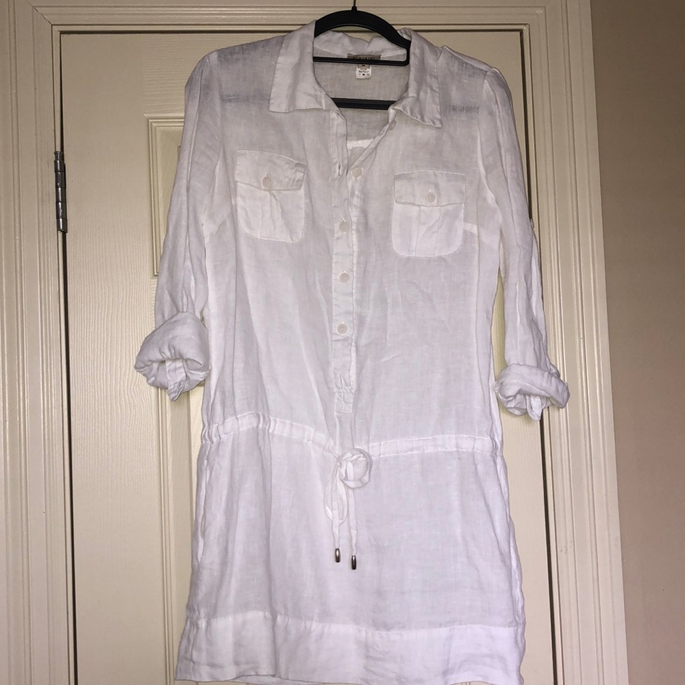 Beautiful white linen dress